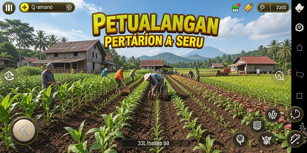 Screenshot gameplay 33L memperlihatkan aktivitas bertani yang menyenangkan.