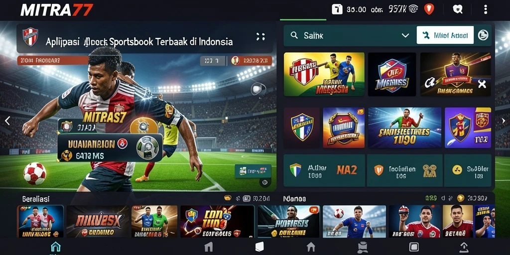 Tampilan menarik dari aplikasi MITRA77 yang memudahkan taruhan.