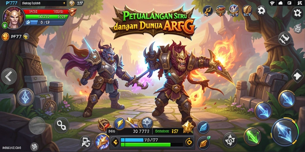 Screenshot menampilkan pertempuran seru dalam dunia ARPG PF777.