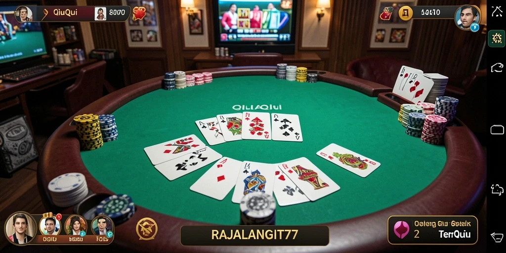 Tampilan gameplay menarik dari RAJALANGIT77 saat bermain QiuQiu.