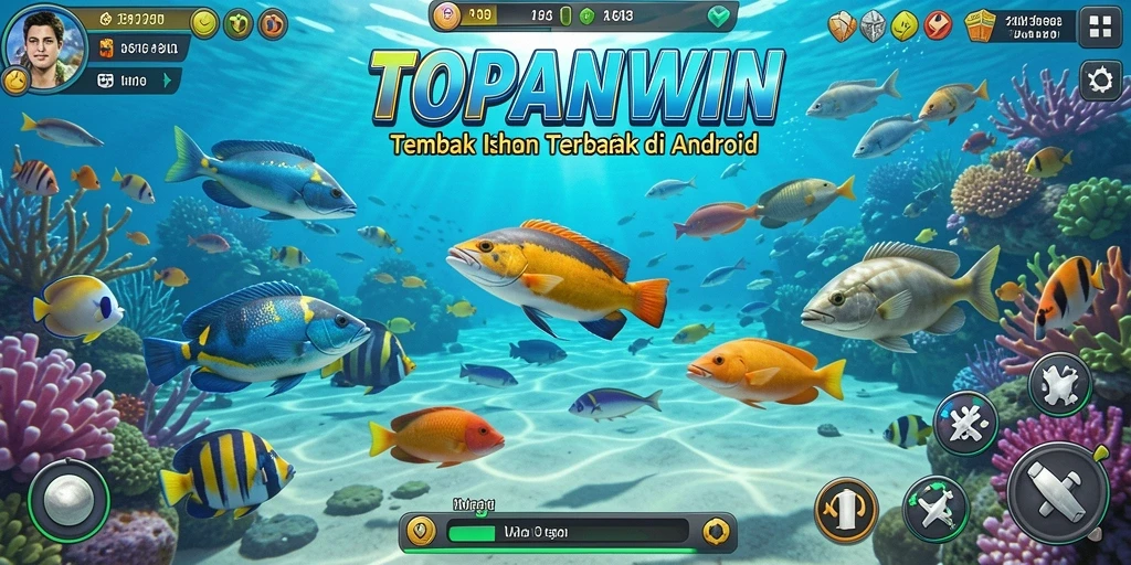 Tampilan gameplay seru dalam TOPANWIN dengan ikan beragam.